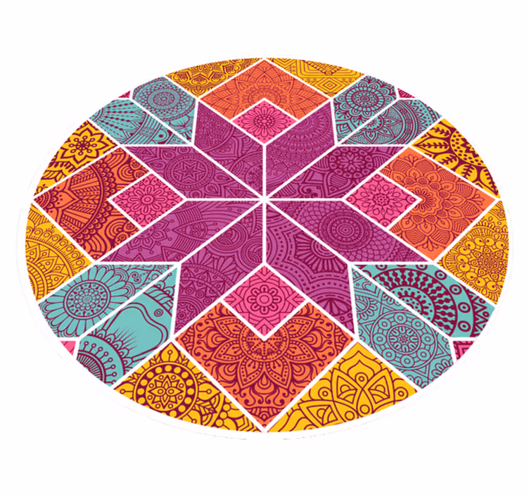 Mandala vinyl rug mandala complexity - TenStickers