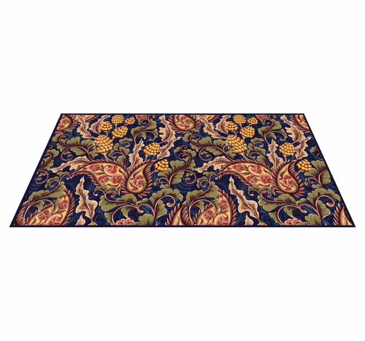 Floral Ornamentation flower vinyl rug - TenStickers