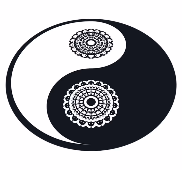 Ying Yang Paisley vinyl living room rug - TenStickers