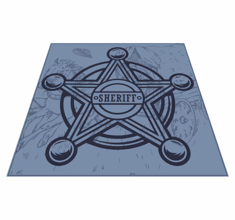 Sheriff Badge Emblem gaming vinyl rug - TenStickers