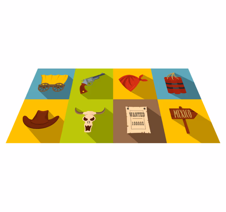 Western Adventure gaming vinyl rug - TenStickers