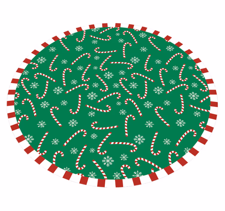 Candy Christmas vinyl bedroom rug - TenStickers