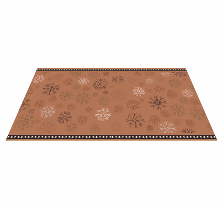 Snowflake Motif flower vinyl rug - TenStickers
