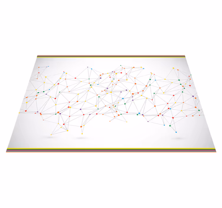 Colorful connected dots modern vinyl rug - TenStickers