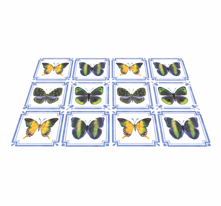 Butterfly Pattern animal vinyl rug - TenStickers
