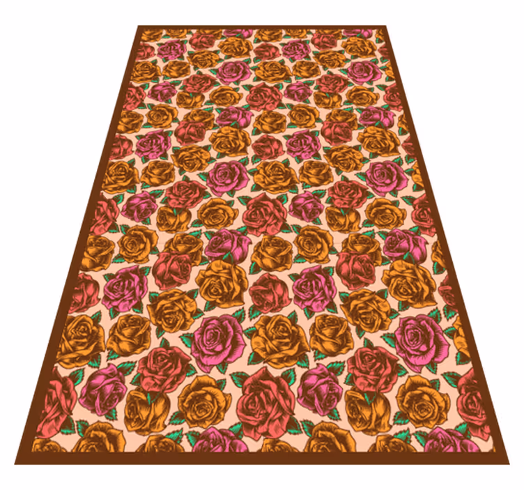 Rose Patterned flower vinyl rug - TenStickers