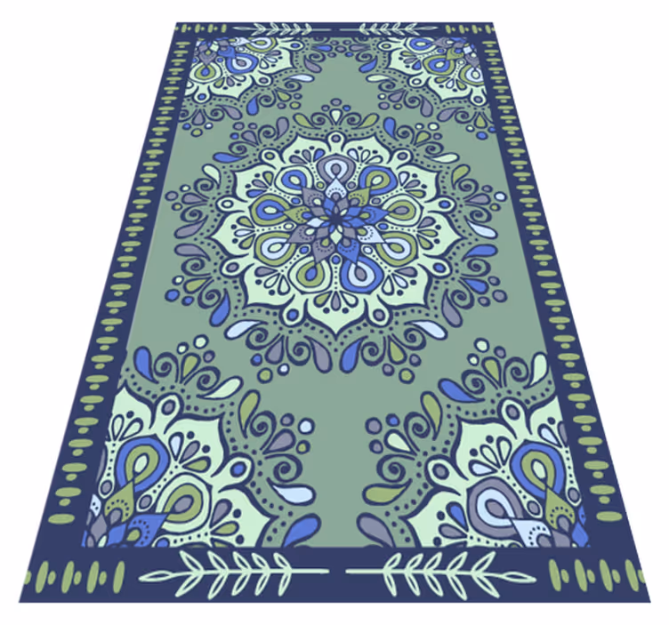 Mandala vinyl rug with mandala motif centerpiece - TenStickers