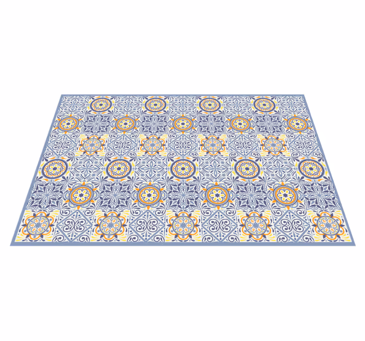 Colorful Mediterranean tile vinyl rug - TenStickers