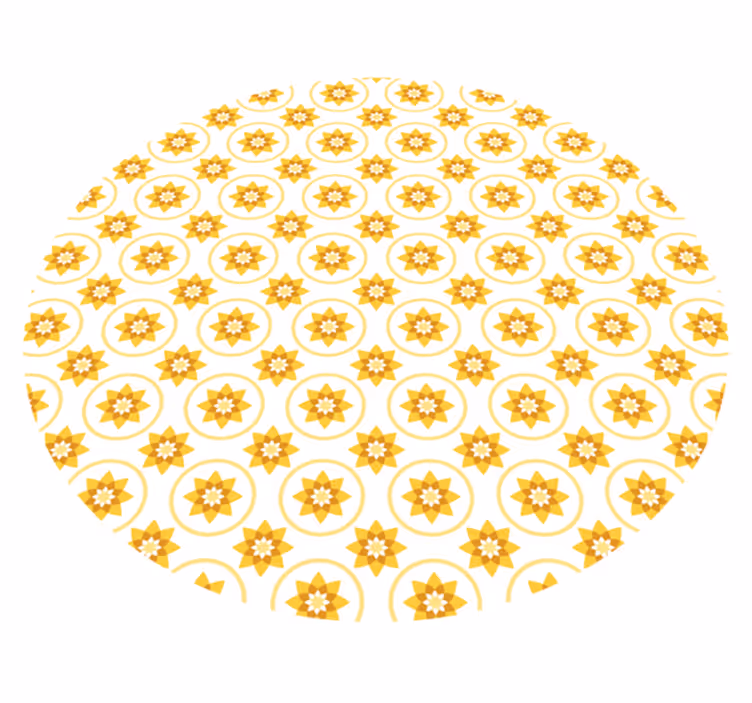 Yellow Floral Concept flower vinyl rug - TenStickers