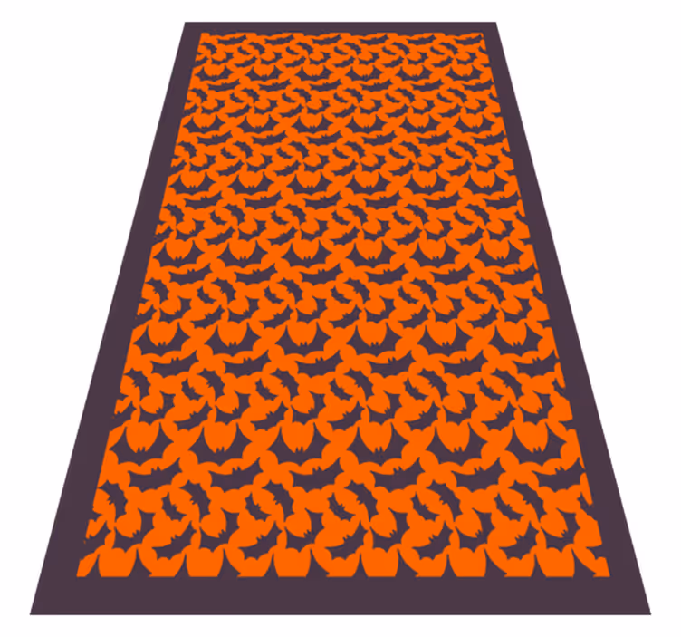 Bats with orange Halloween vinyl rugs - TenStickers