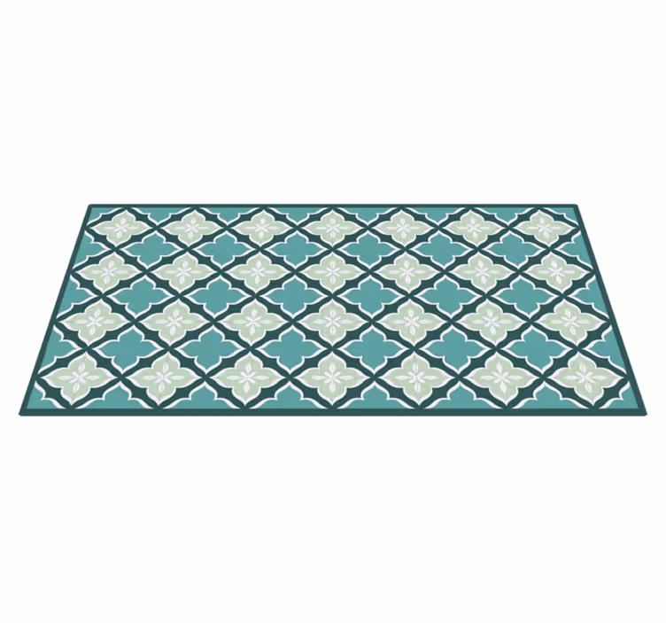 Retro tiles pattern vinyl rug modern rug - TenStickers