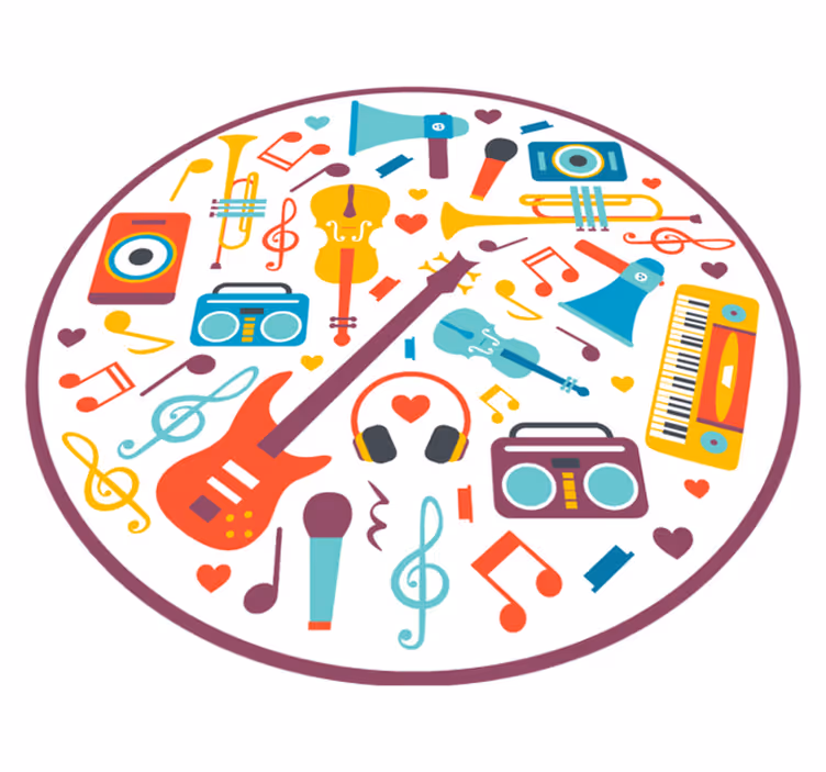 Musical Playtime Circle vinyl rug - TenStickers