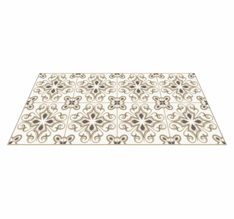 Moroccon style with flowers modern vinyl rug - TenStickers