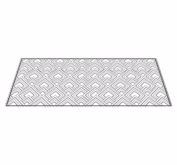 Geometric vinyl rug with geometric maze design - TenStickers