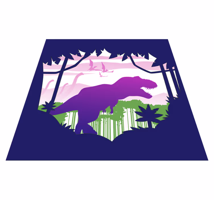 Dinosaur Silhouette vinyl rug - TenStickers