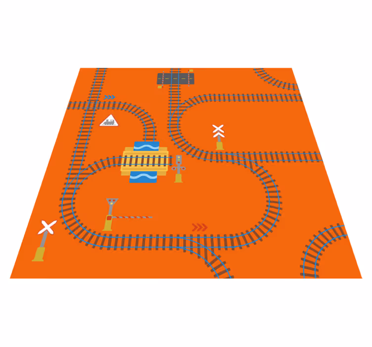 Playful Track Layout gaming vinyl rug - TenStickers