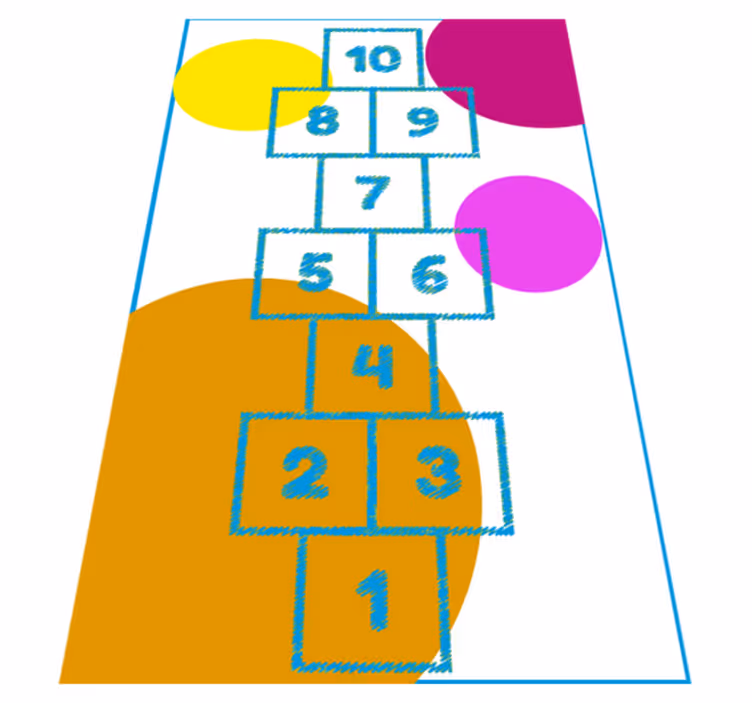 Hopscotch Graphic gaming vinyl rug - TenStickers