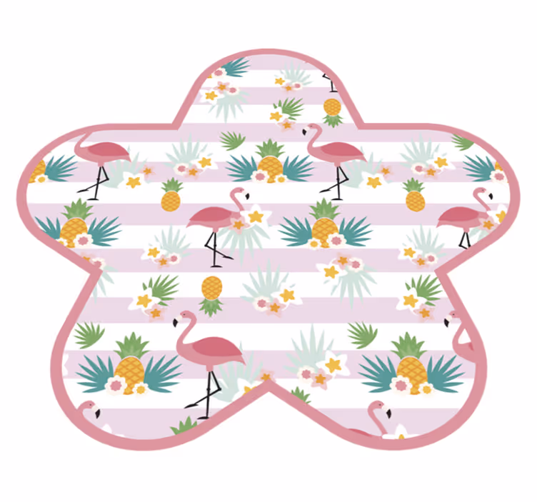 Flamingo Playtime nursery vinyl rug - TenStickers