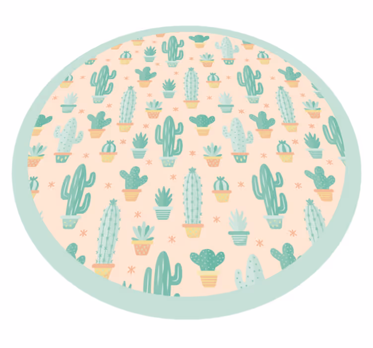 kids cactus floral vinyl rug - TenStickers