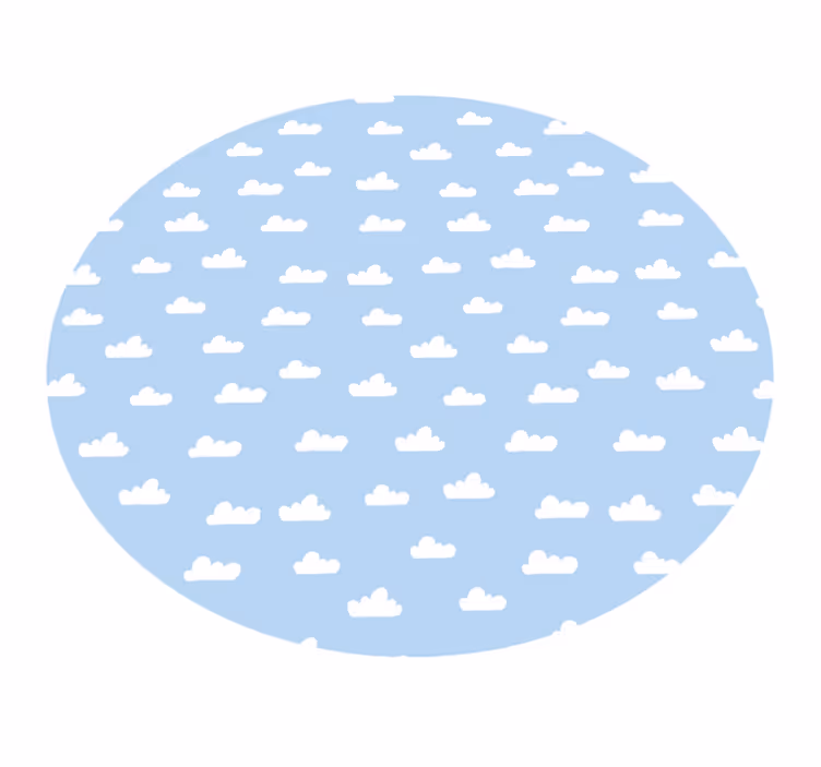 Cloudy Sky Circle kids vinyl rug - TenStickers