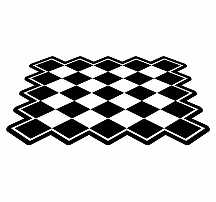 Chequered Pattern geometric vinyl rug - TenStickers