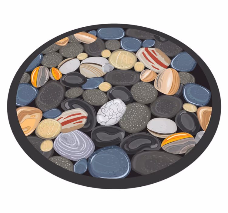 round stones stone floor tiles - TenStickers