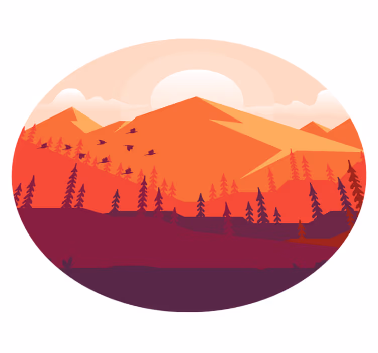Mountainous Landscape textured vinyl rug - TenStickers