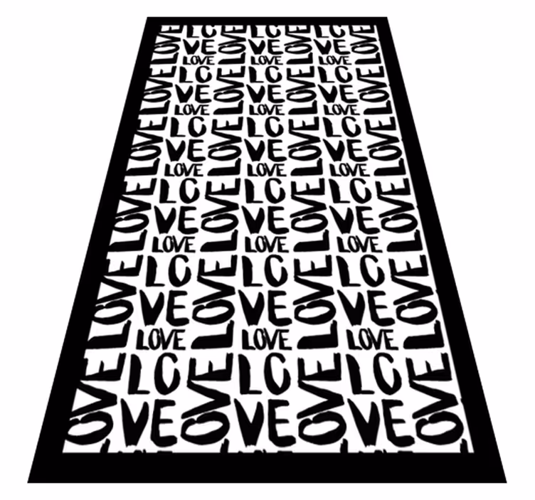Expressive Love Text custom vinyl rug - TenStickers