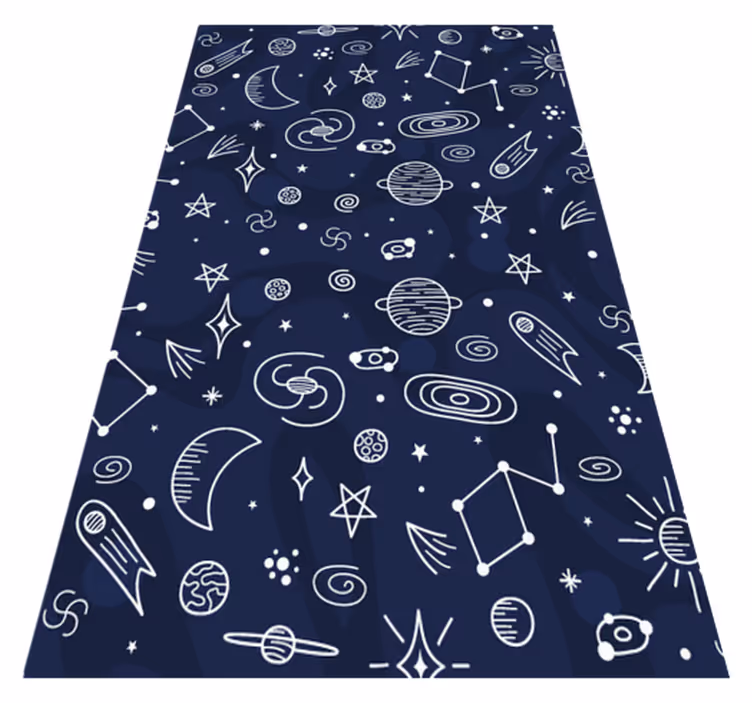 Cosmic Themed Space vinyl rug - TenStickers