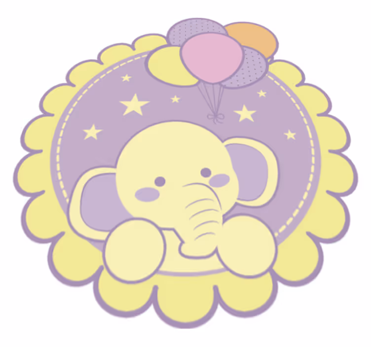 Elephant with balloons baby play mat - TenStickers