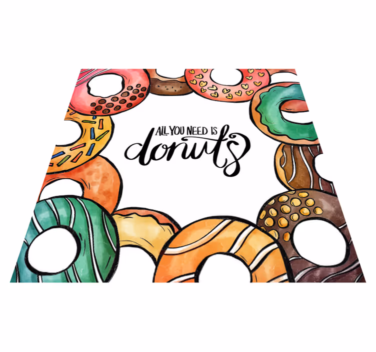 All you need is donuts vinyl rug - TenStickers