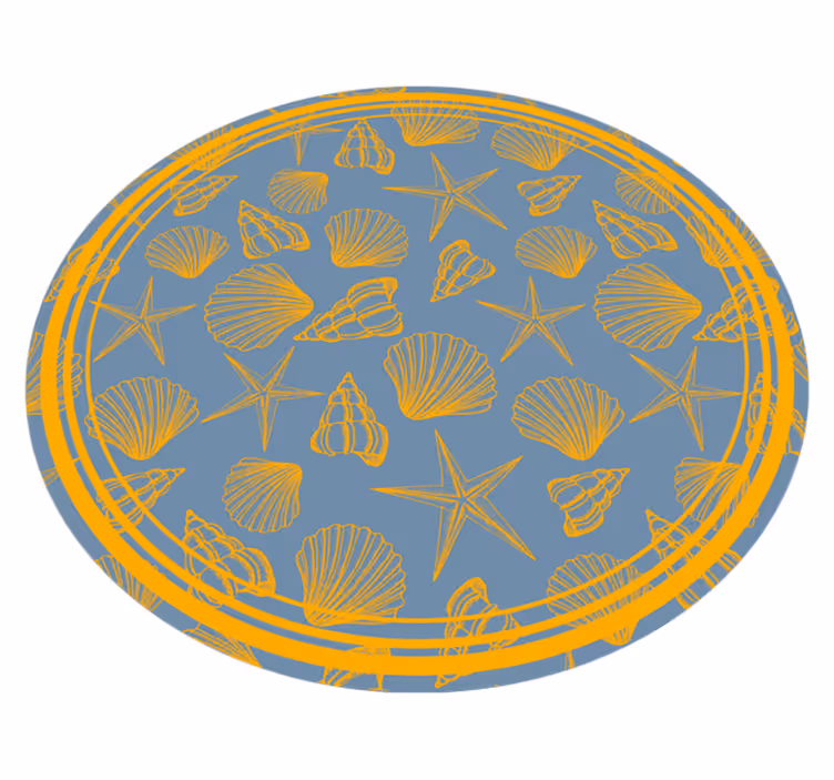 Marine Motif Circle animal vinyl rug - TenStickers