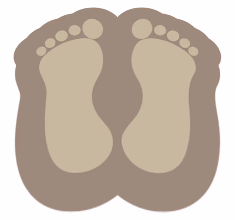 vinyl rug bathroom footprints modern rug - TenStickers