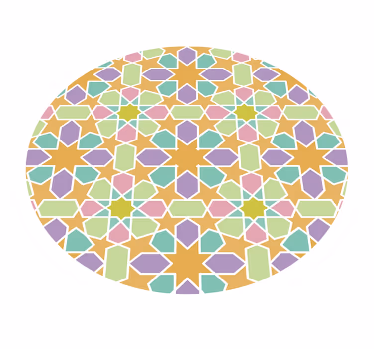 Star Mosaic Circle geometric vinyl rug - TenStickers