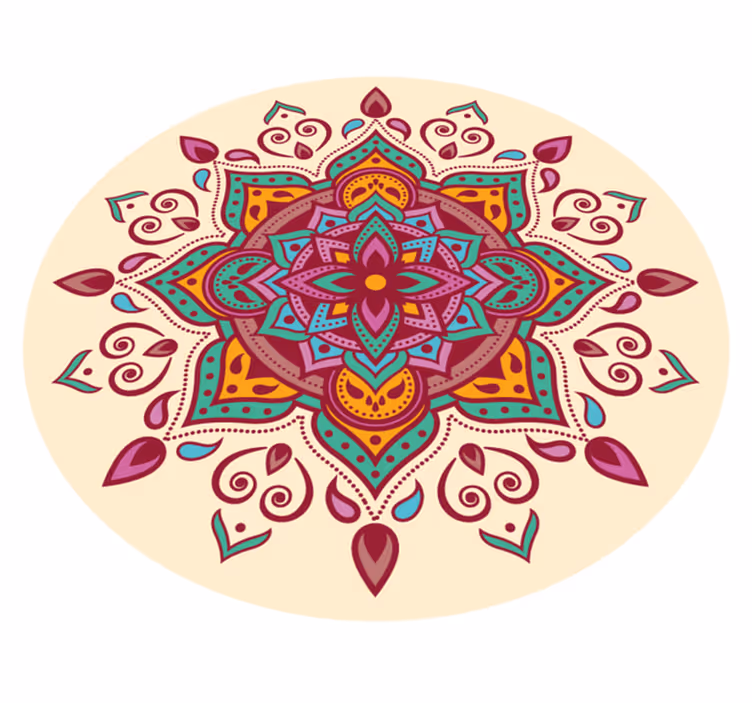 Pinkish Mandala vinyl rug - TenStickers