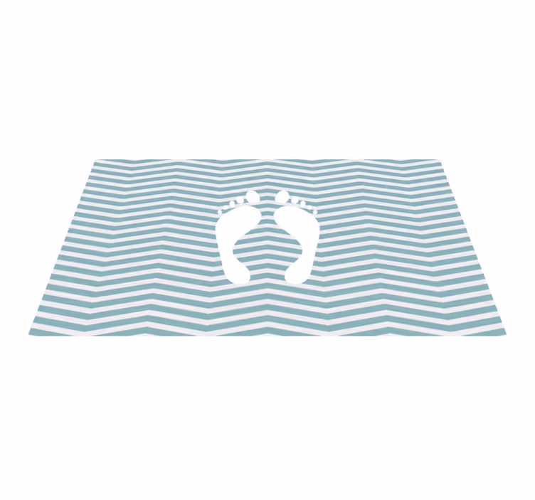 footprints stripes bathroom flooring - TenStickers