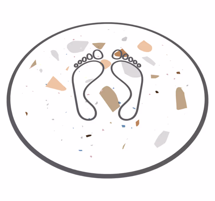 terrazzo footprints bathroom flooring - TenStickers
