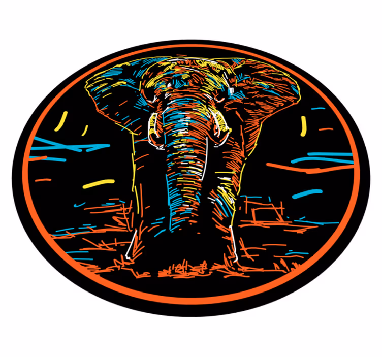 Vibrant Safari Silhouette animal vinyl rug - TenStickers
