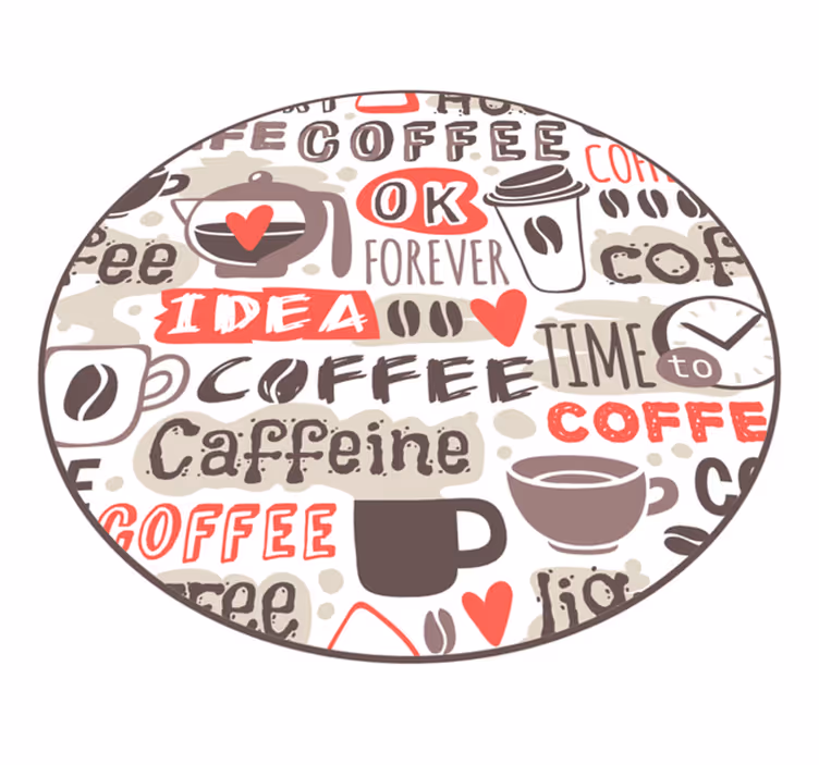 Coffee Lover's Circle kitchen vinyl rug - TenStickers