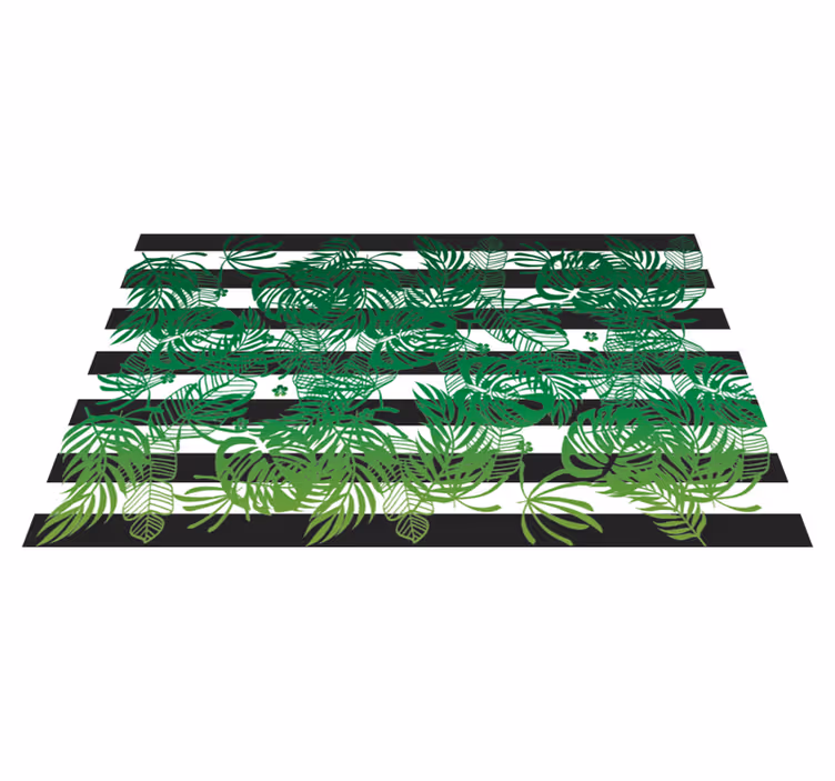 Striped Monstera Plant nature vinyl rug - TenStickers