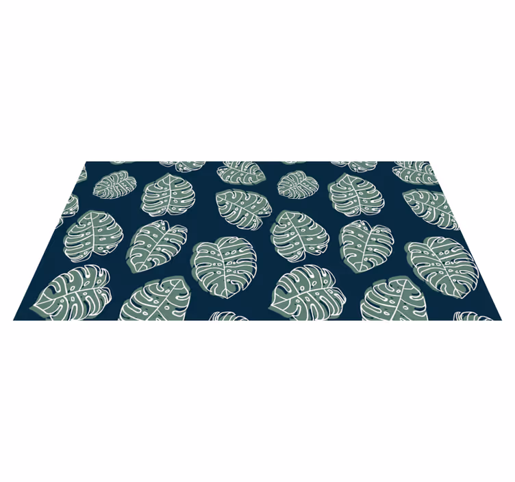 Monstera leaf pattern floral vinyl rug - TenStickers