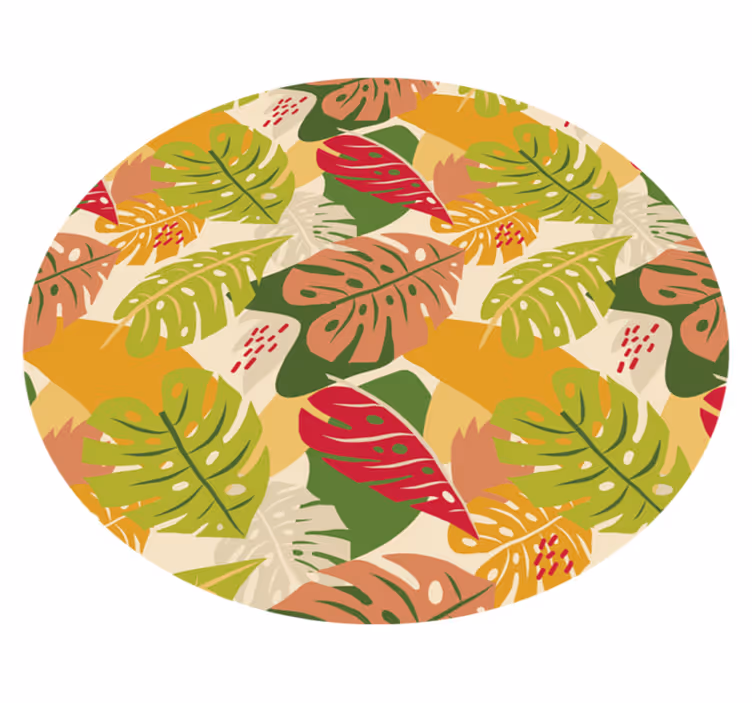 Tropical foliage pattern floral vinyl rug - TenStickers
