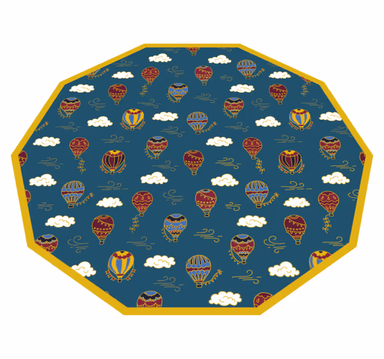 Hot Air Balloons playroom vinyl rug - TenStickers