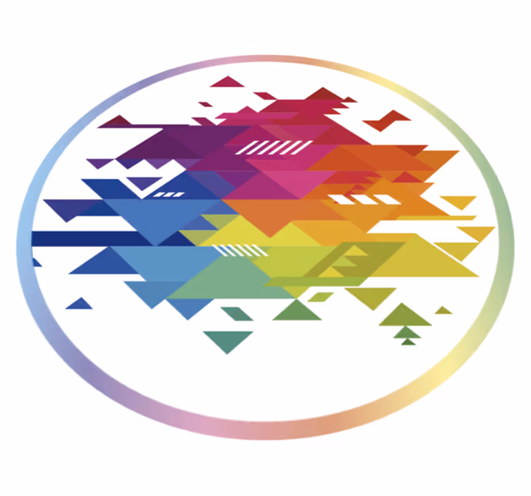 Colorful Geometric Shapes geometric vinyl rug - TenStickers