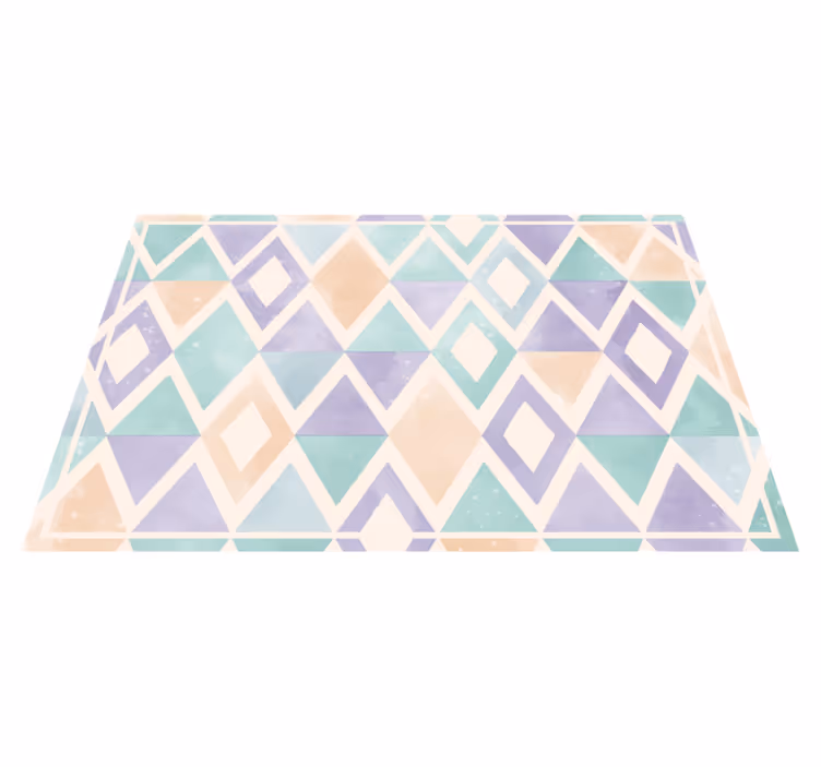 Pastel palette geometric vinyl rug - TenStickers
