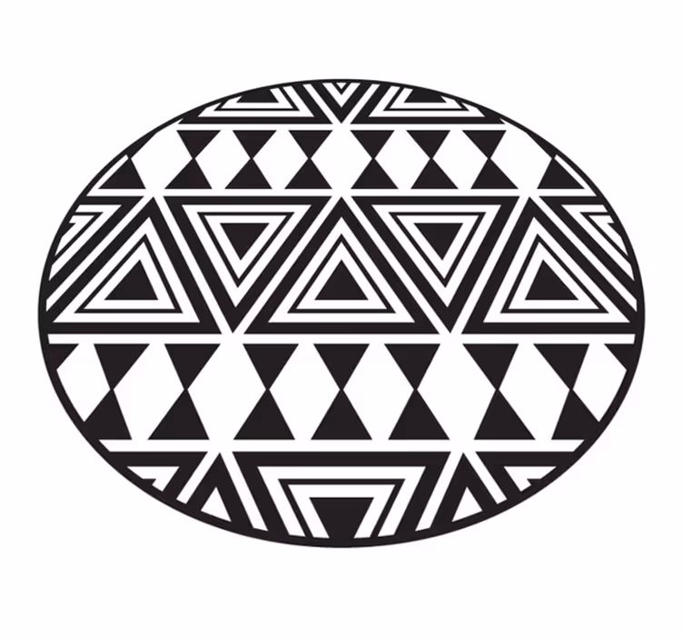 Circular Tribal Patterns geometric vinyl rug - TenStickers