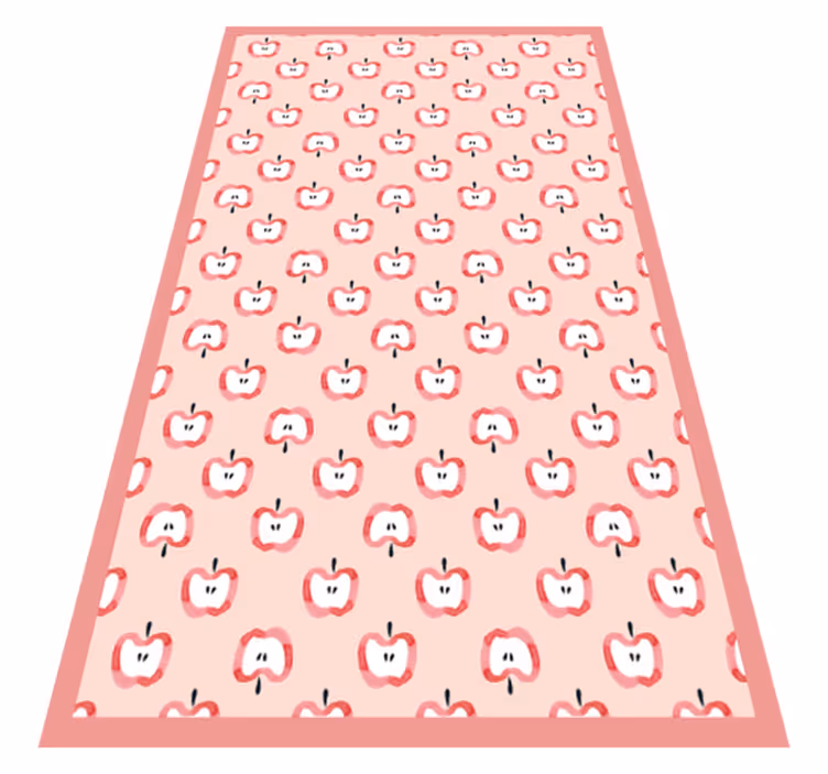 Red Apples modern vinyl rug - TenStickers