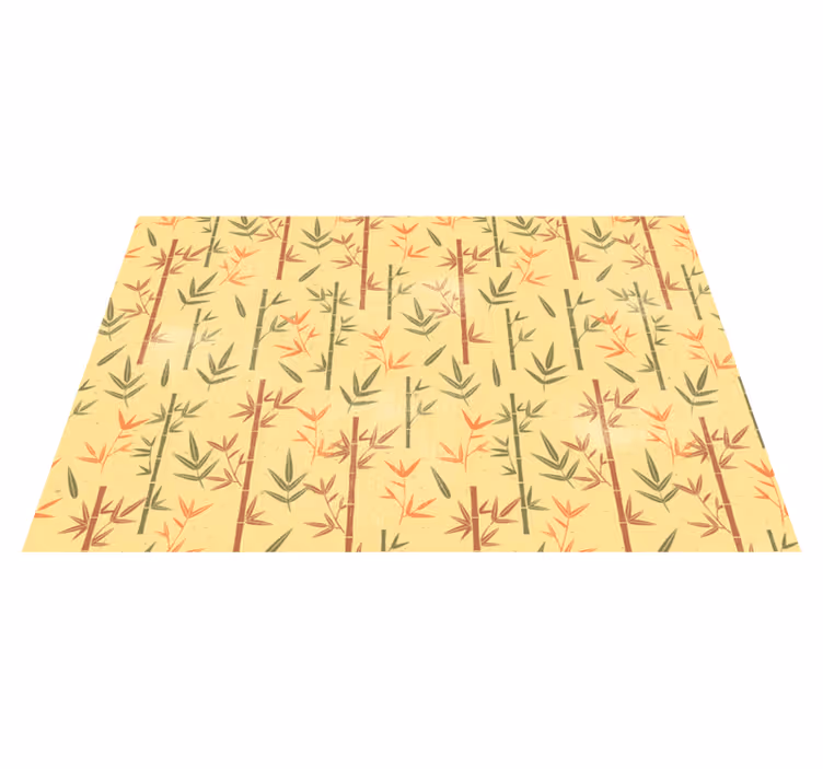 Botanical Bamboo flower vinyl rug - TenStickers