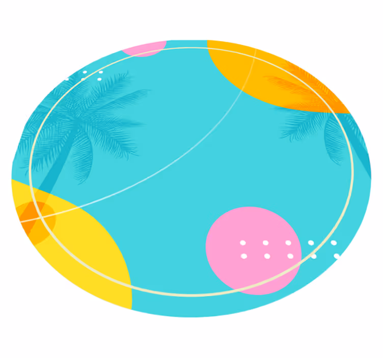 Tropical Palm Decor flower vinyl rug - TenStickers