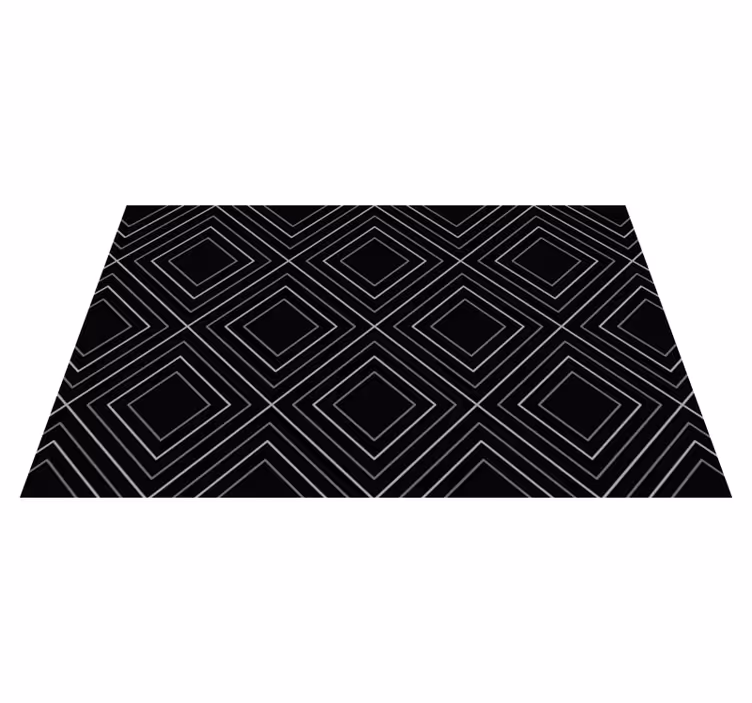 Monochromatic Shapes geometric vinyl rug - TenStickers